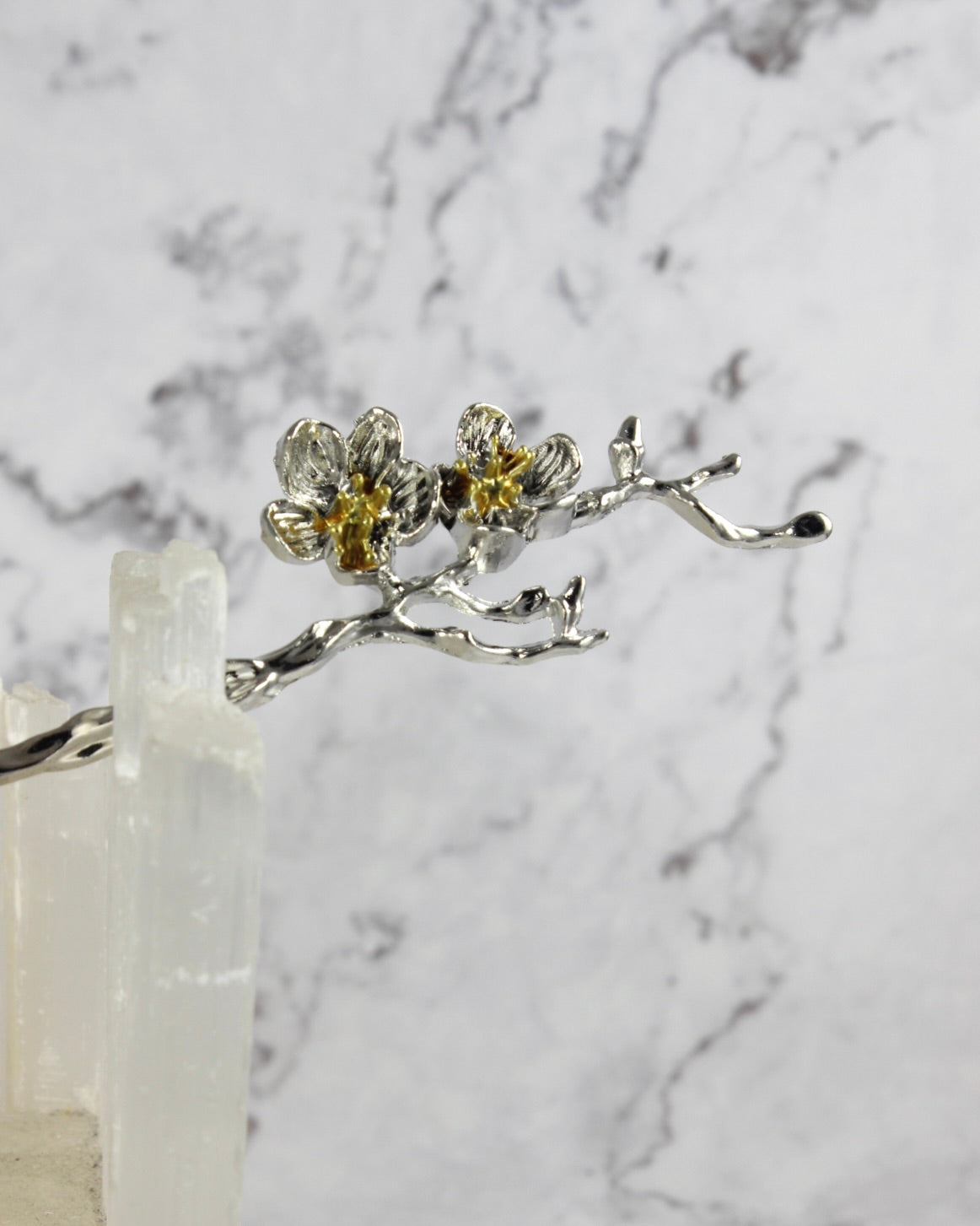 Dark Floral Hair Sticks