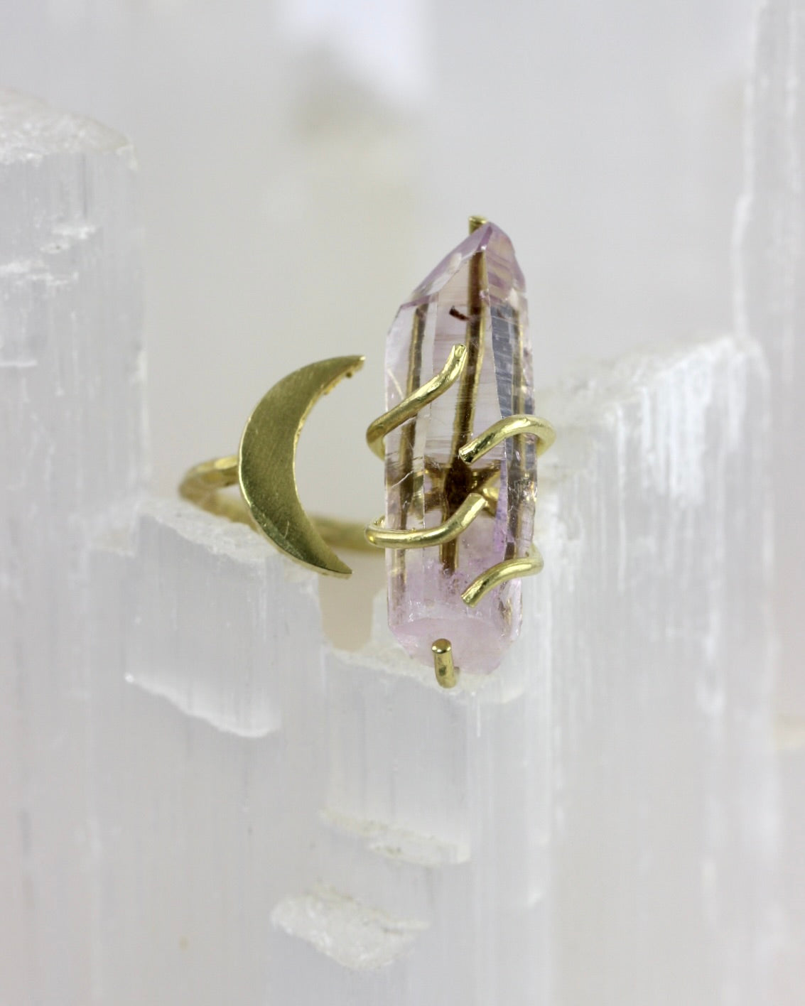 Vera Cruz Amethyst Crescent Moon Ring