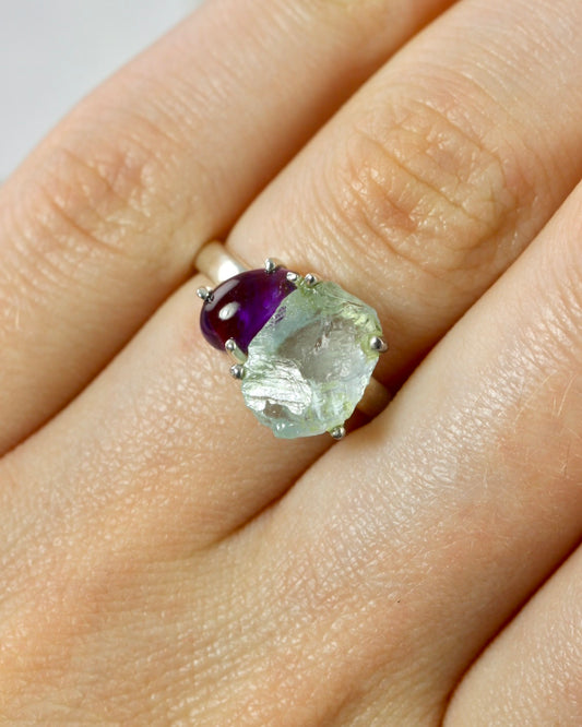 Amethyst Aquamarine Ring