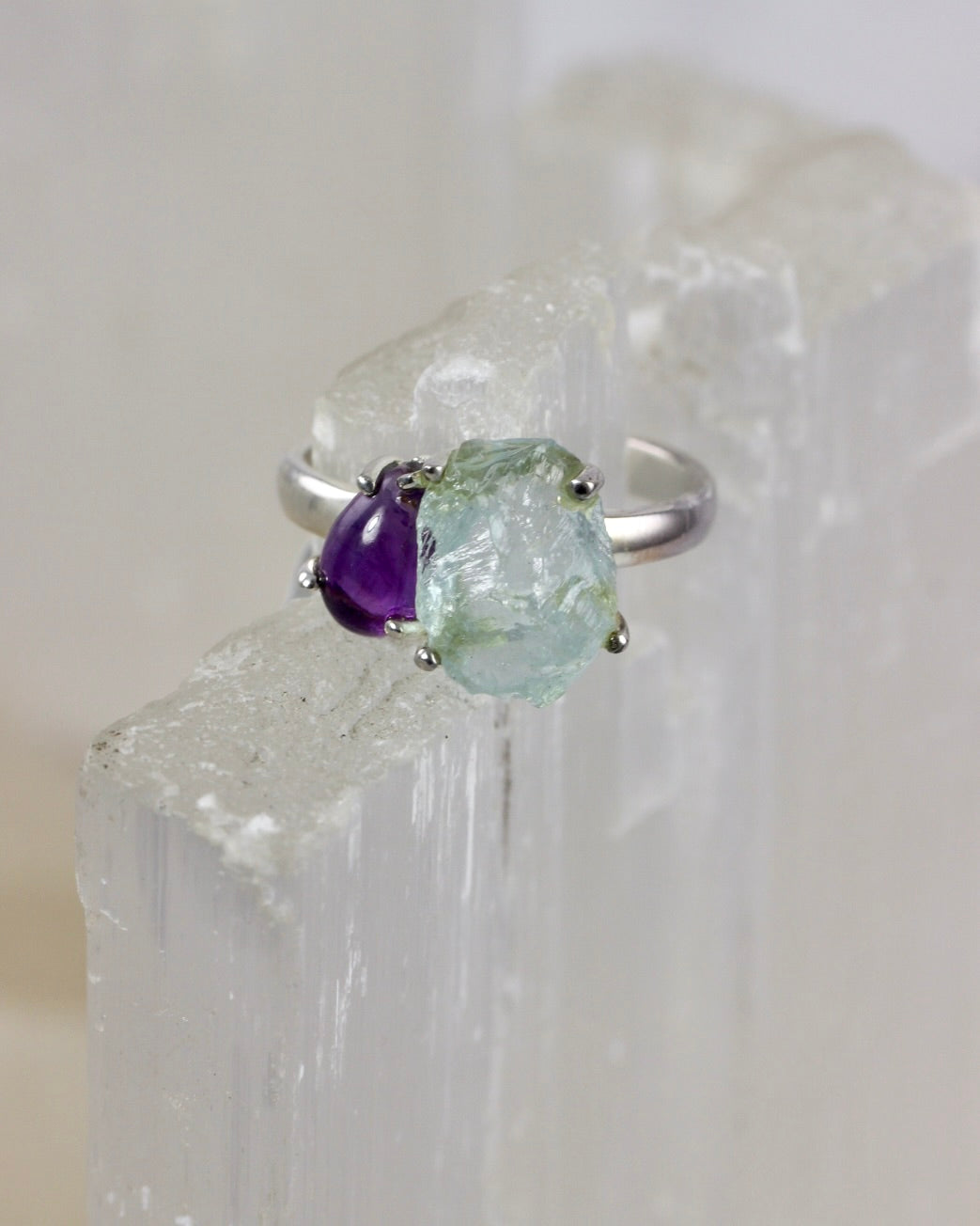 Amethyst Aquamarine Ring
