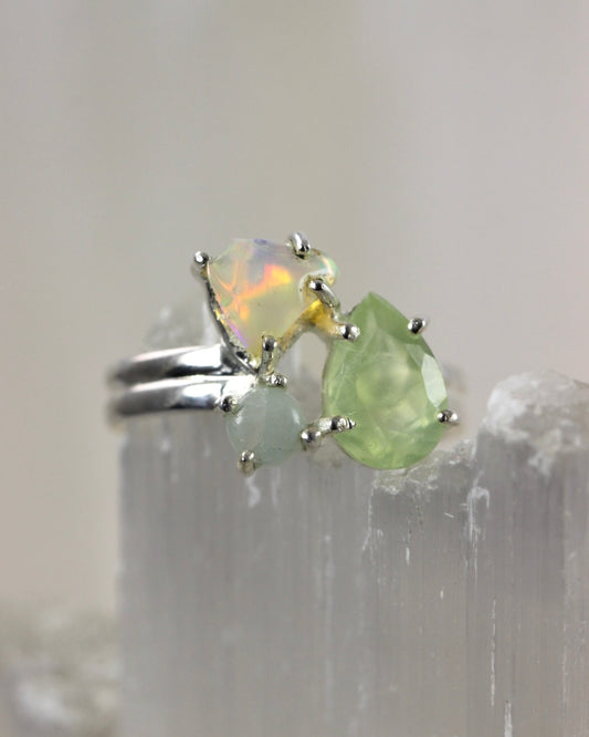 Multi Gemstone Opal Rings