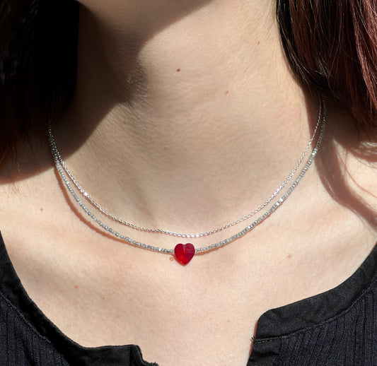 Swarovski Heart Layered Necklace