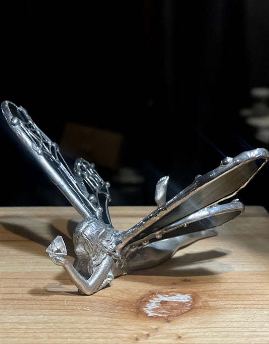 Black Spiderweb Fairy with Apophyllite