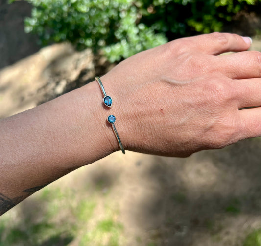 London Blue Topaz Silver Flex Bracelet