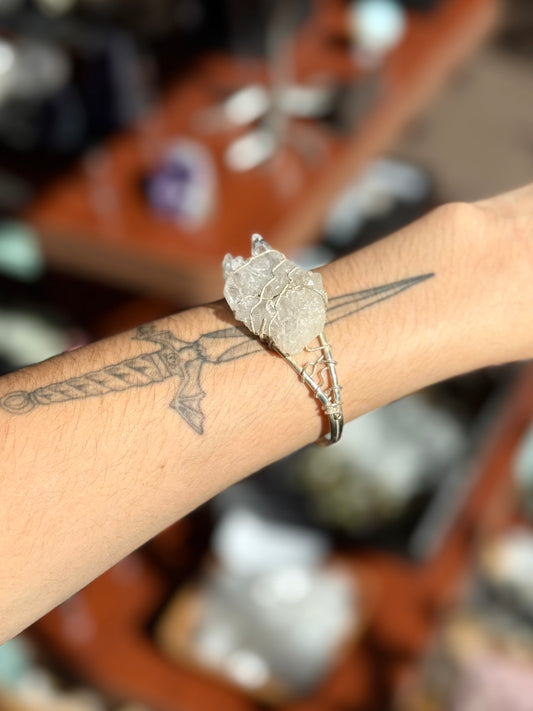 Quartz Crystal Cuff Bracelet
