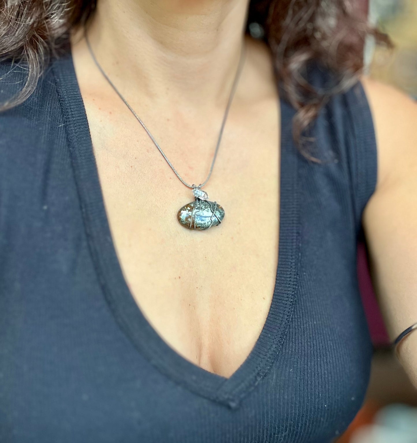 Marcasite Herkimer Diamond Necklace