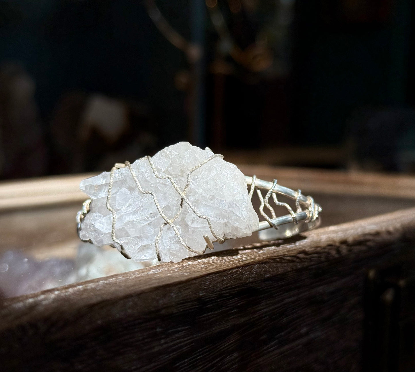 Quartz Crystal Cuff Bracelet