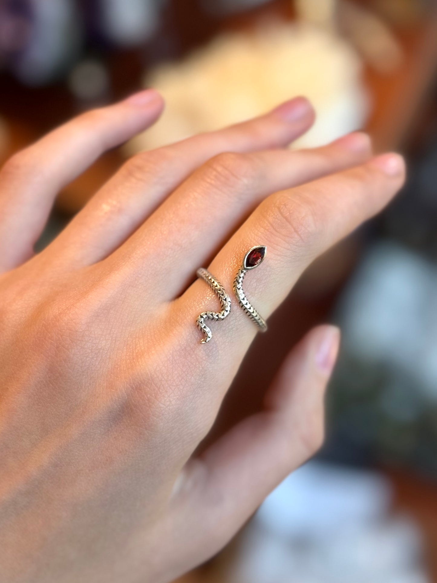 Gemstone Snake Rings
