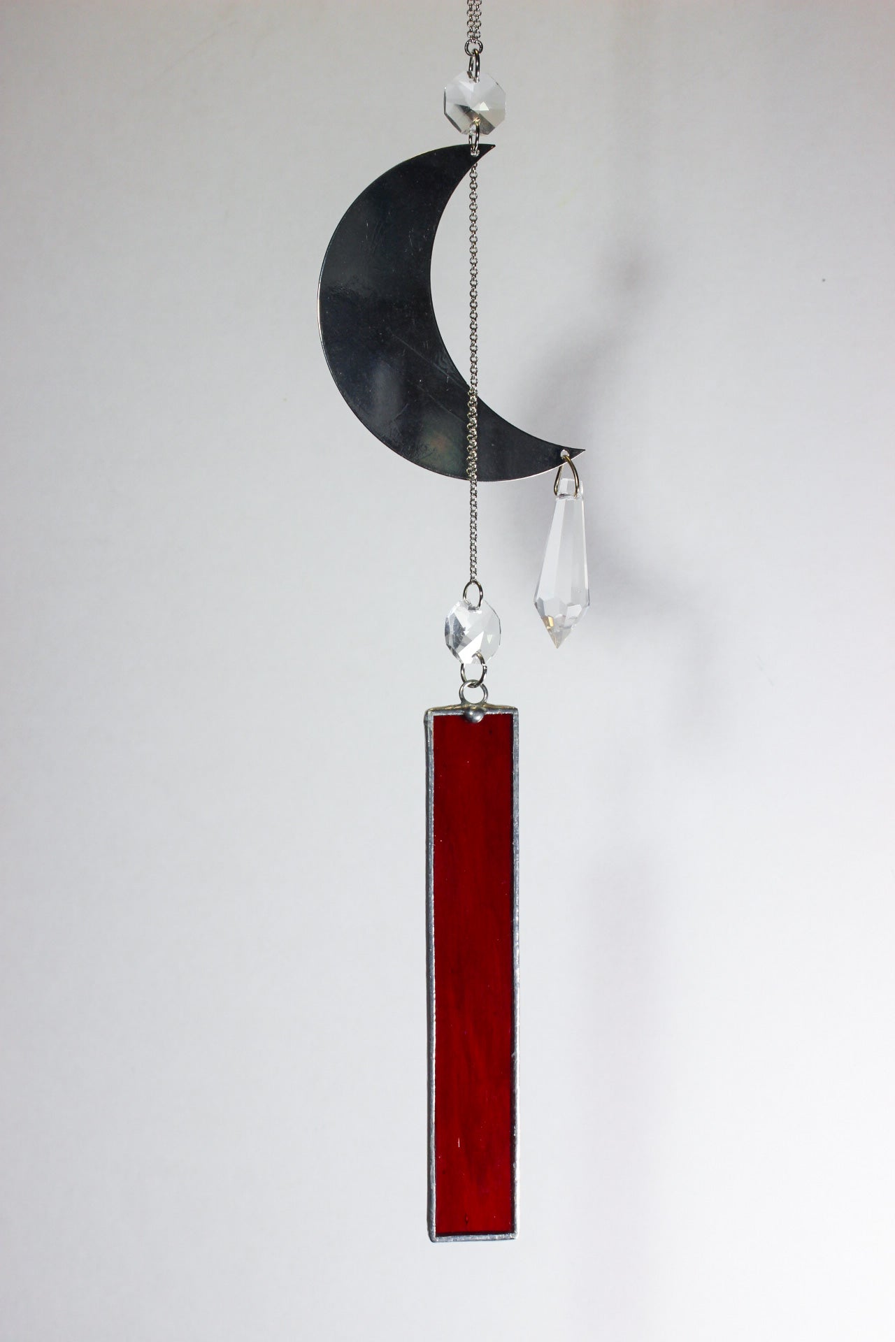 Red Moon Stained Glass Sun Catcher