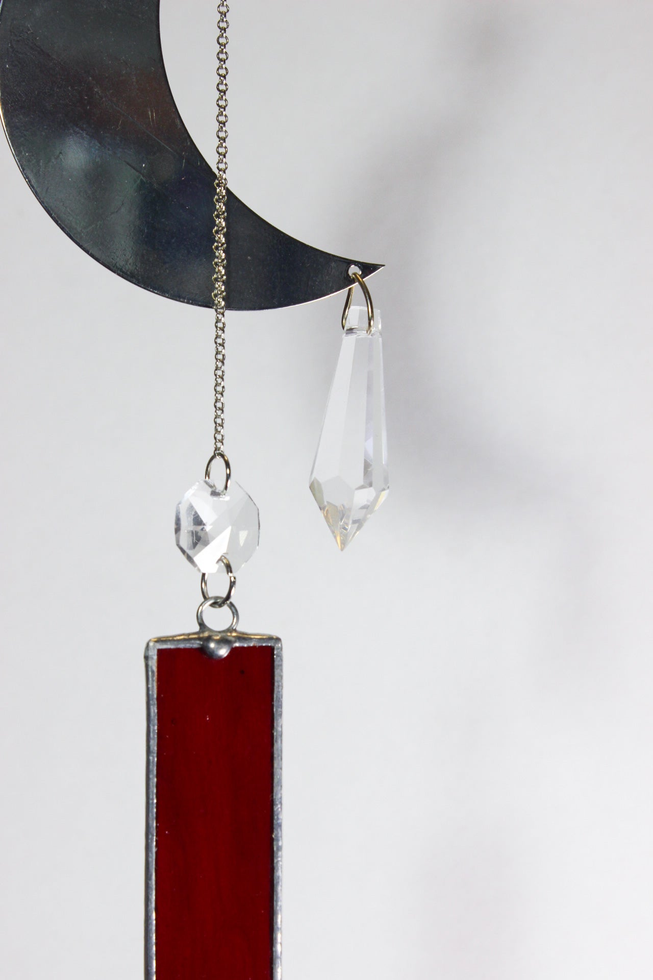 Red Moon Stained Glass Sun Catcher