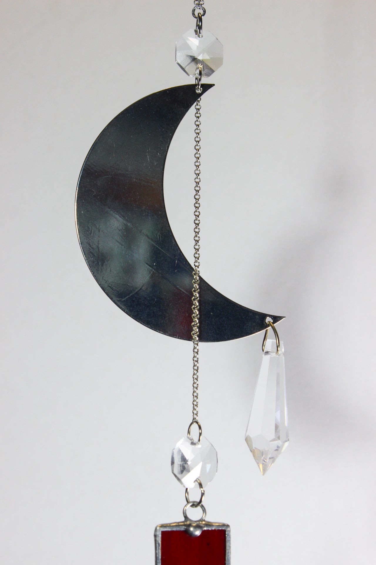 Red Moon Stained Glass Sun Catcher