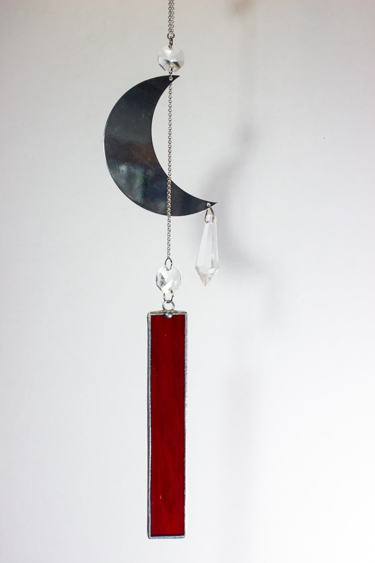 Red Moon Stained Glass Sun Catcher