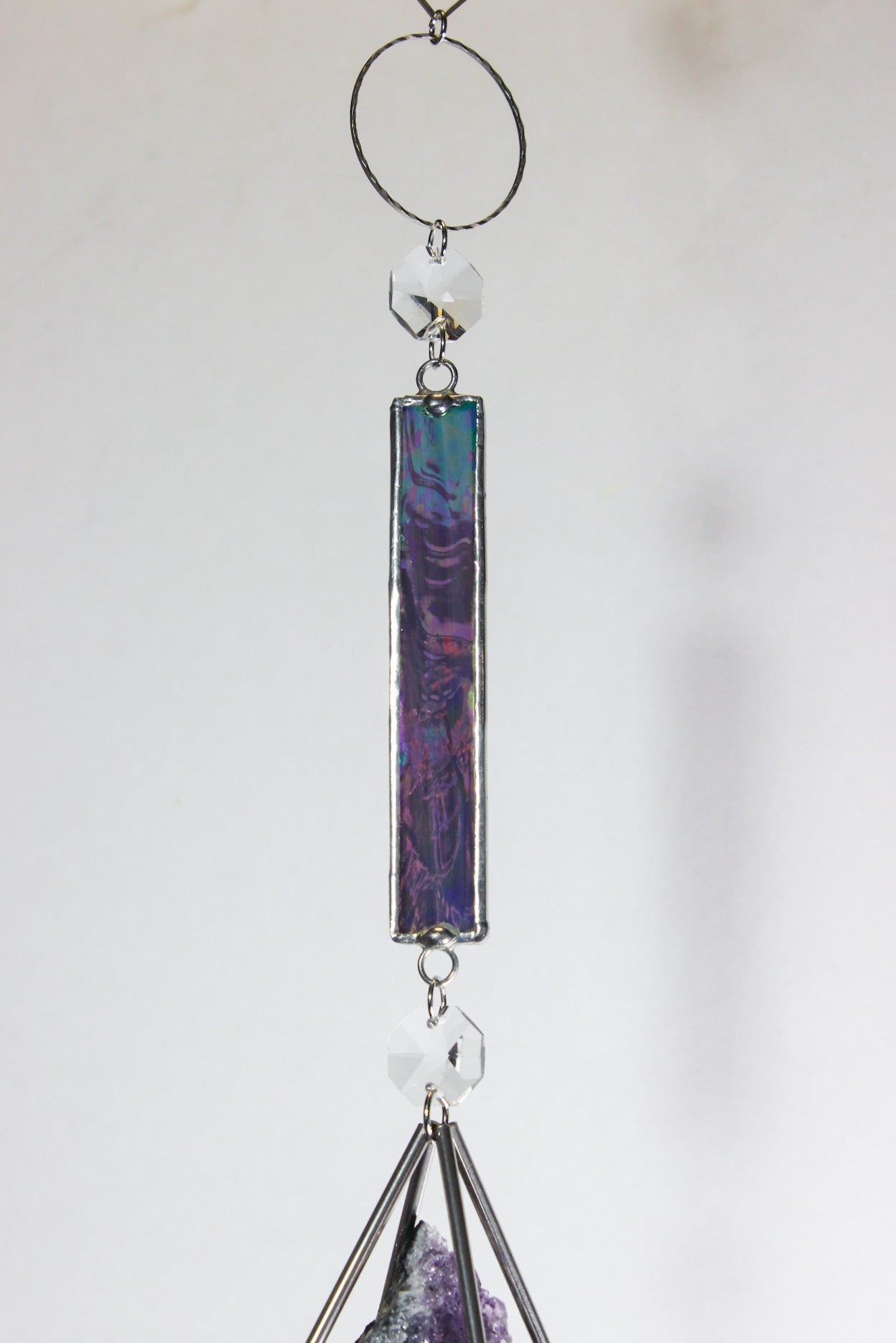Amethyst Druzy Stained Glass Sun Catcher