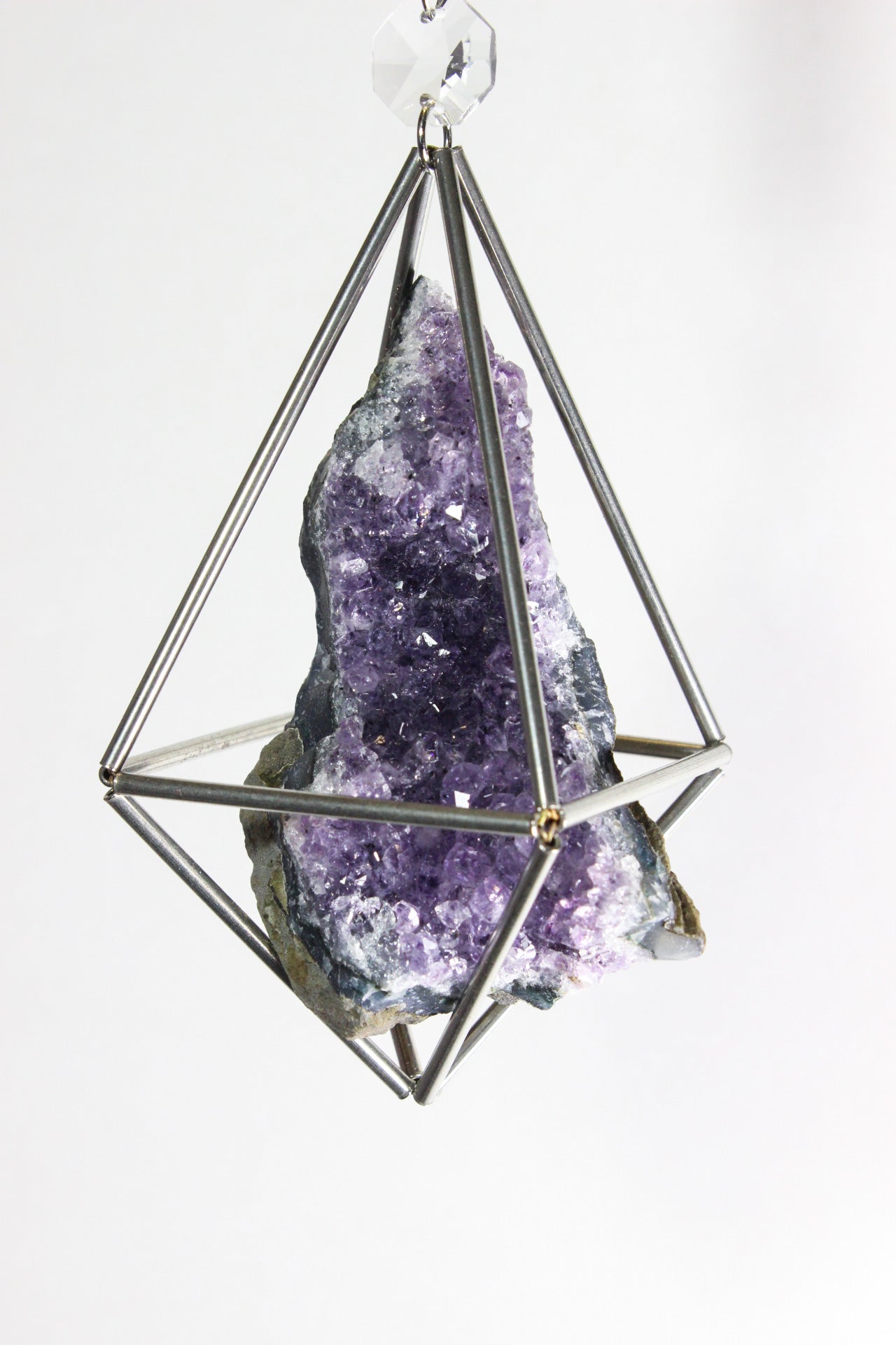Amethyst Druzy Stained Glass Sun Catcher