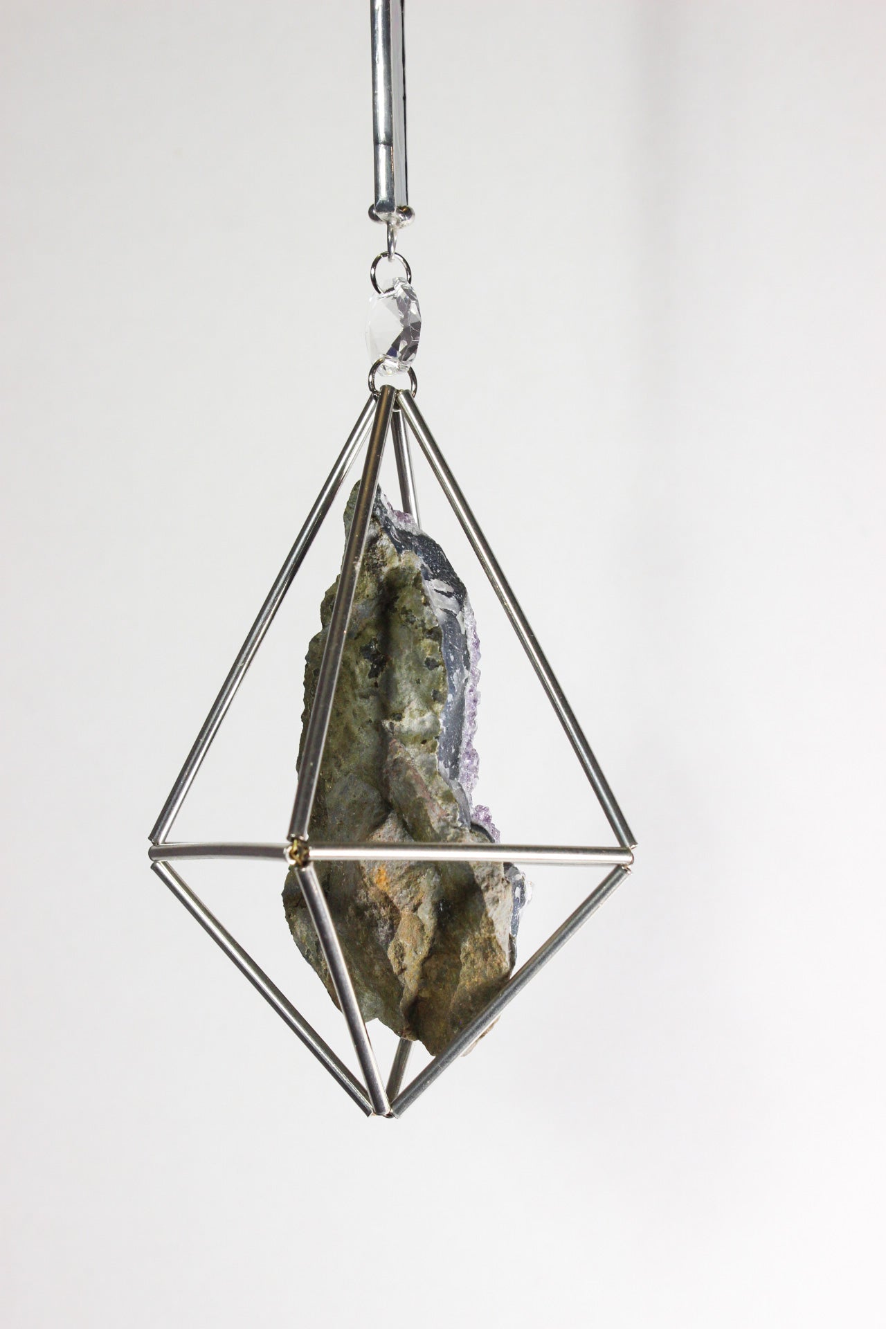 Amethyst Druzy Stained Glass Sun Catcher