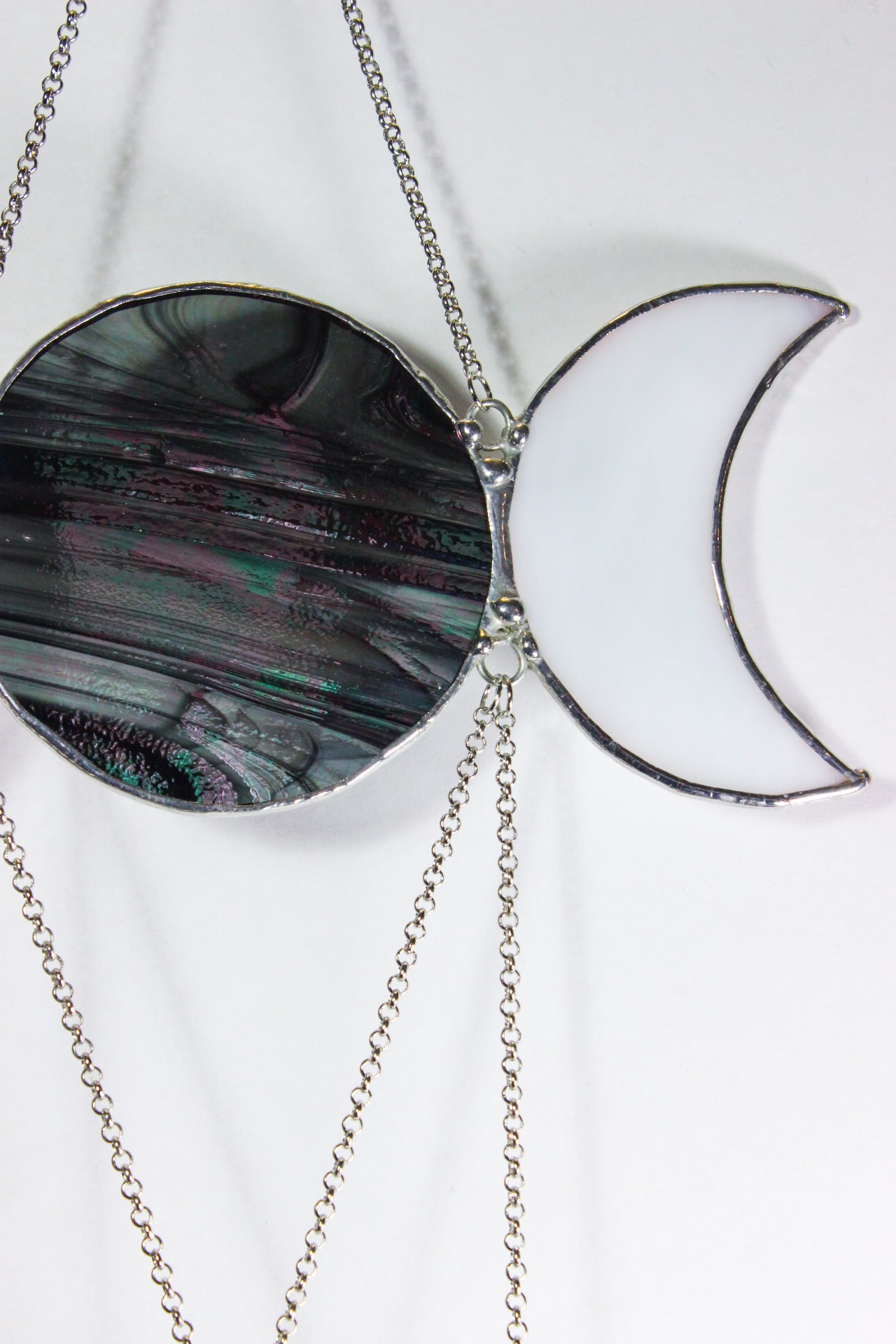 Iridescent Moon Goddess Selenite Sun Catcher Chandelier