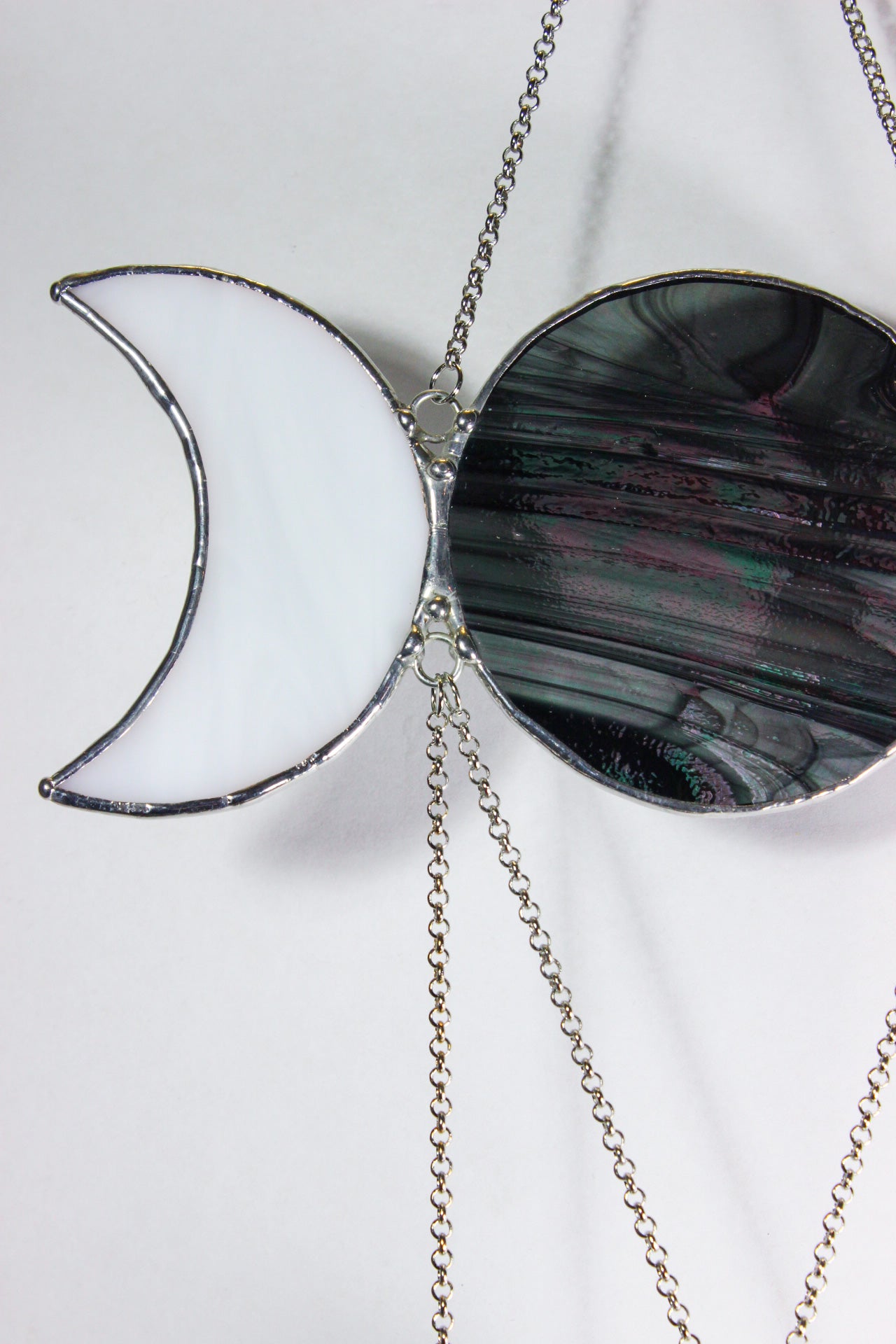 Iridescent Moon Goddess Selenite Sun Catcher Chandelier