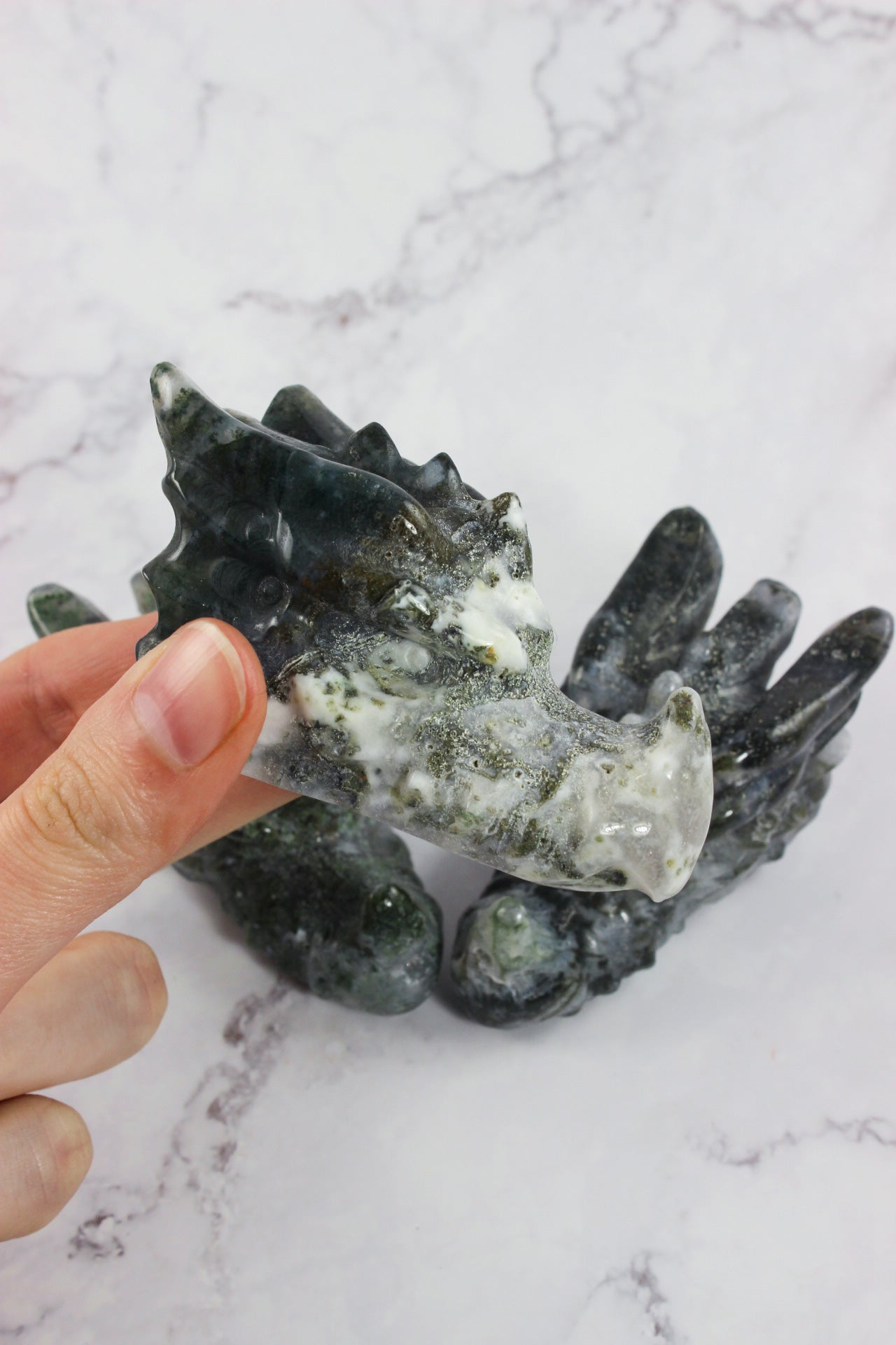 Large Moss Agate Dragons