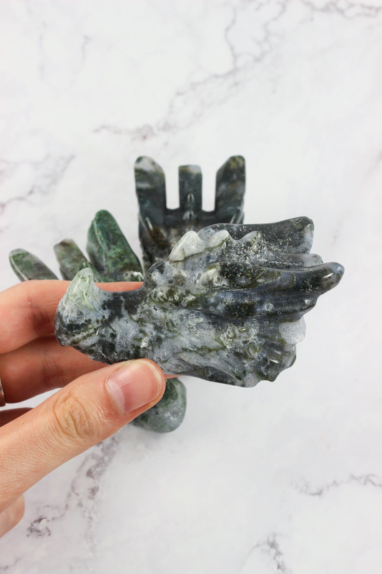 Large Moss Agate Dragons
