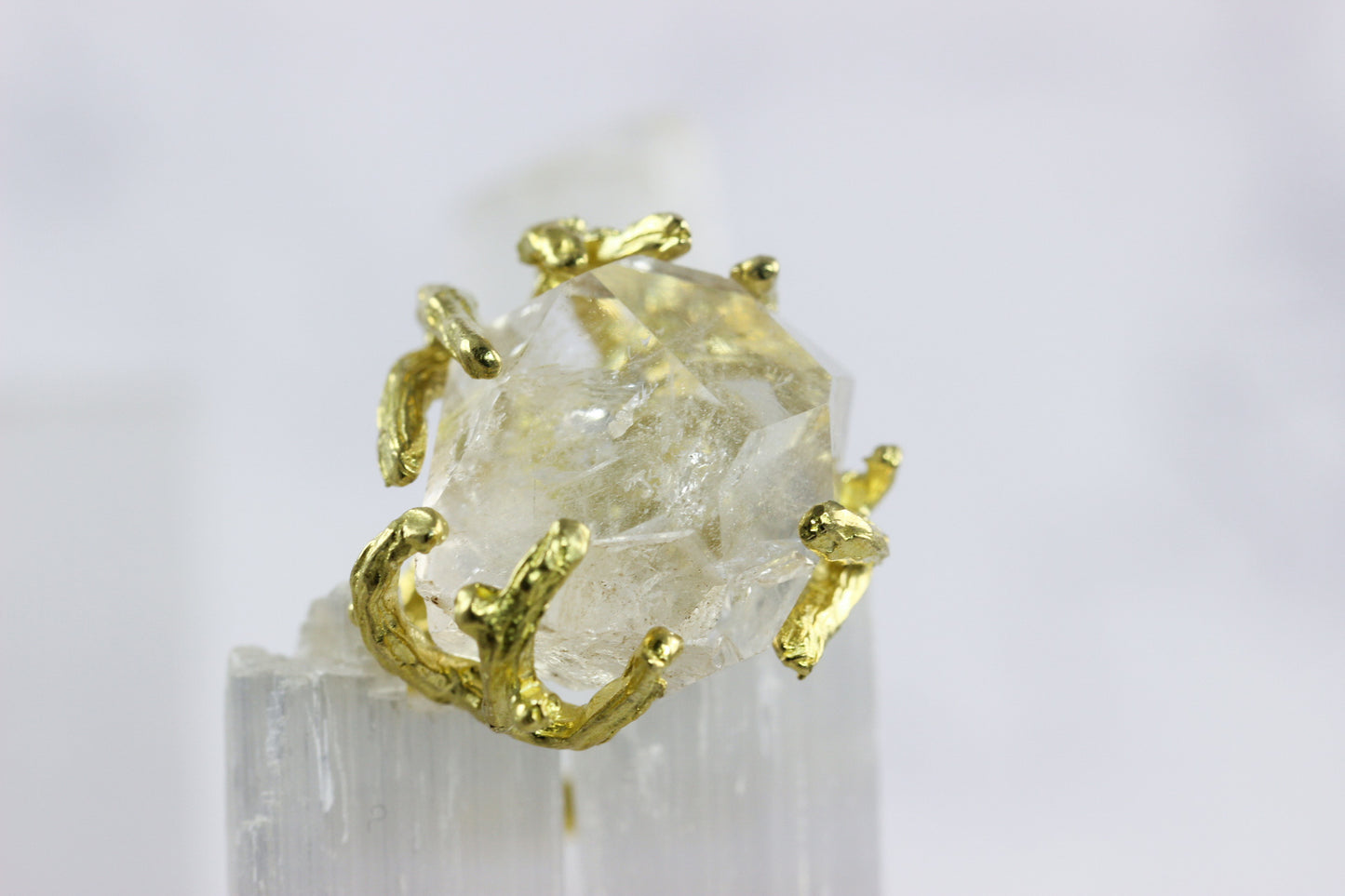 Herkimer Diamond Large Branch Ring