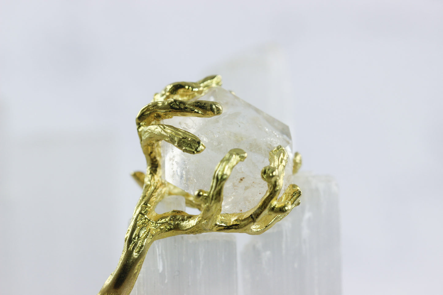 Herkimer Diamond Large Branch Ring