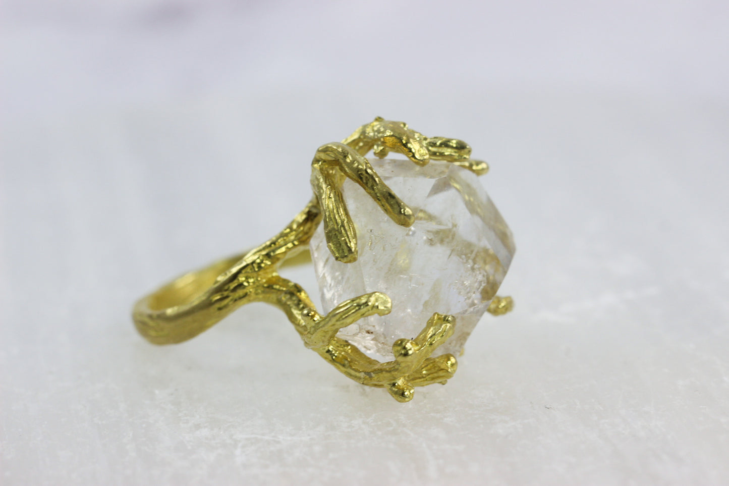Herkimer Diamond Large Branch Ring