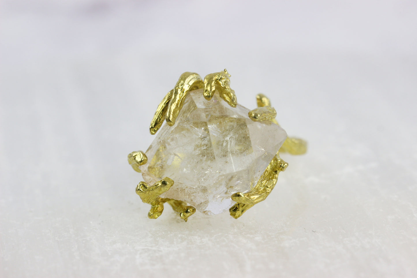 Herkimer Diamond Large Branch Ring