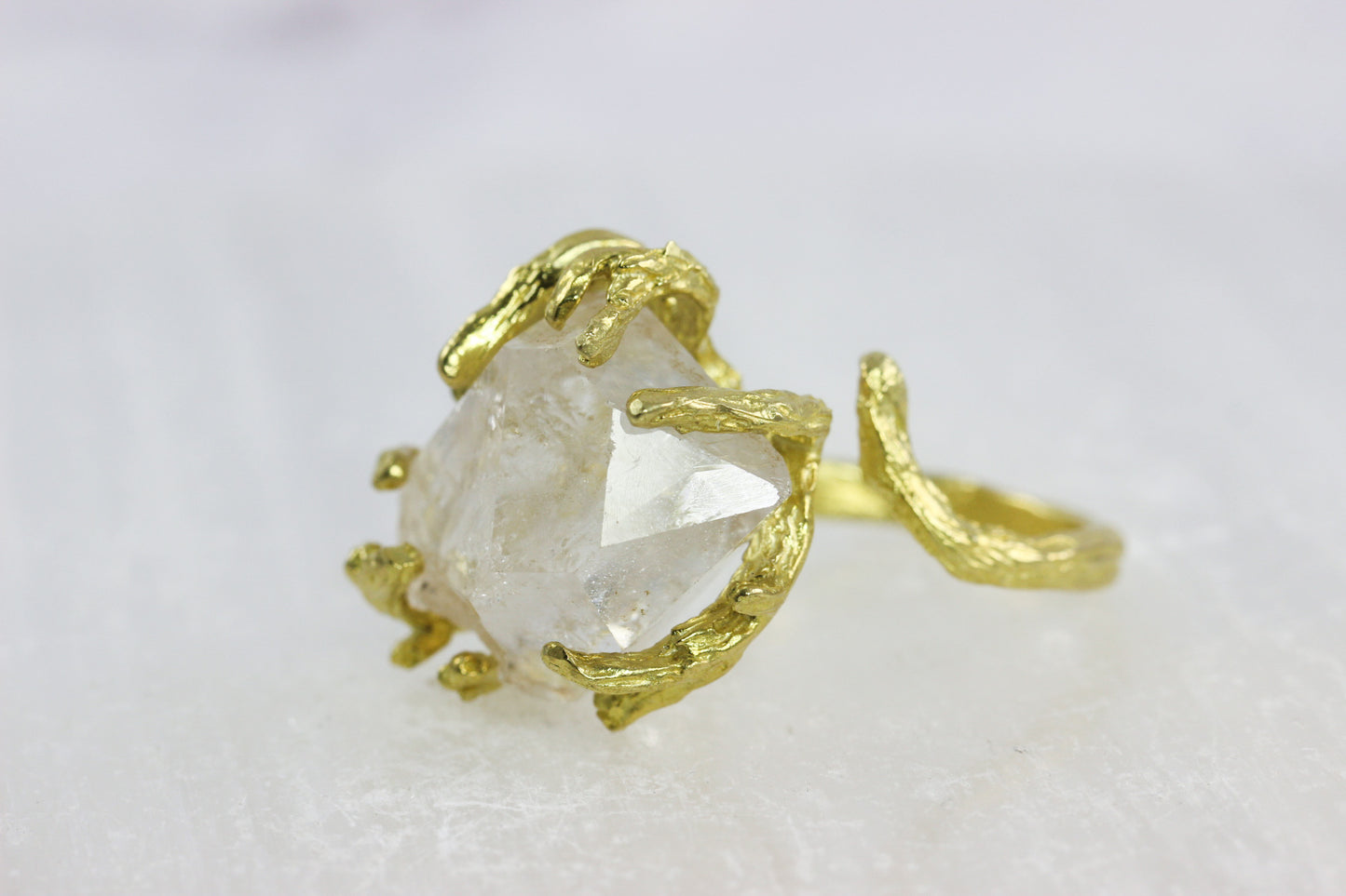 Herkimer Diamond Large Branch Ring