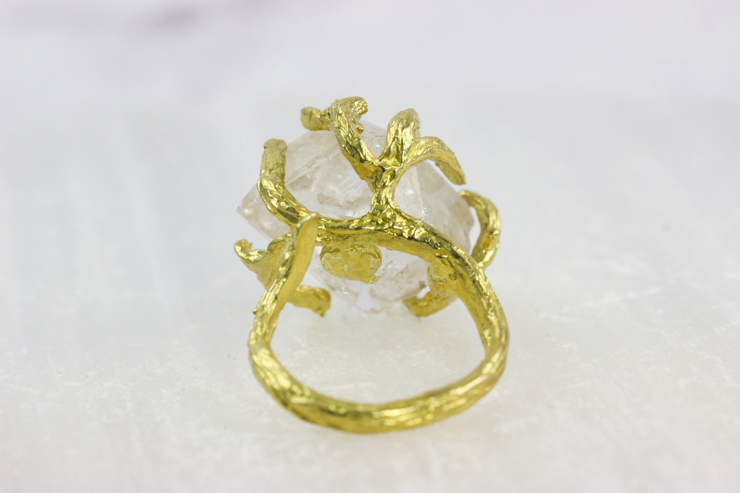 Herkimer Diamond Large Branch Ring