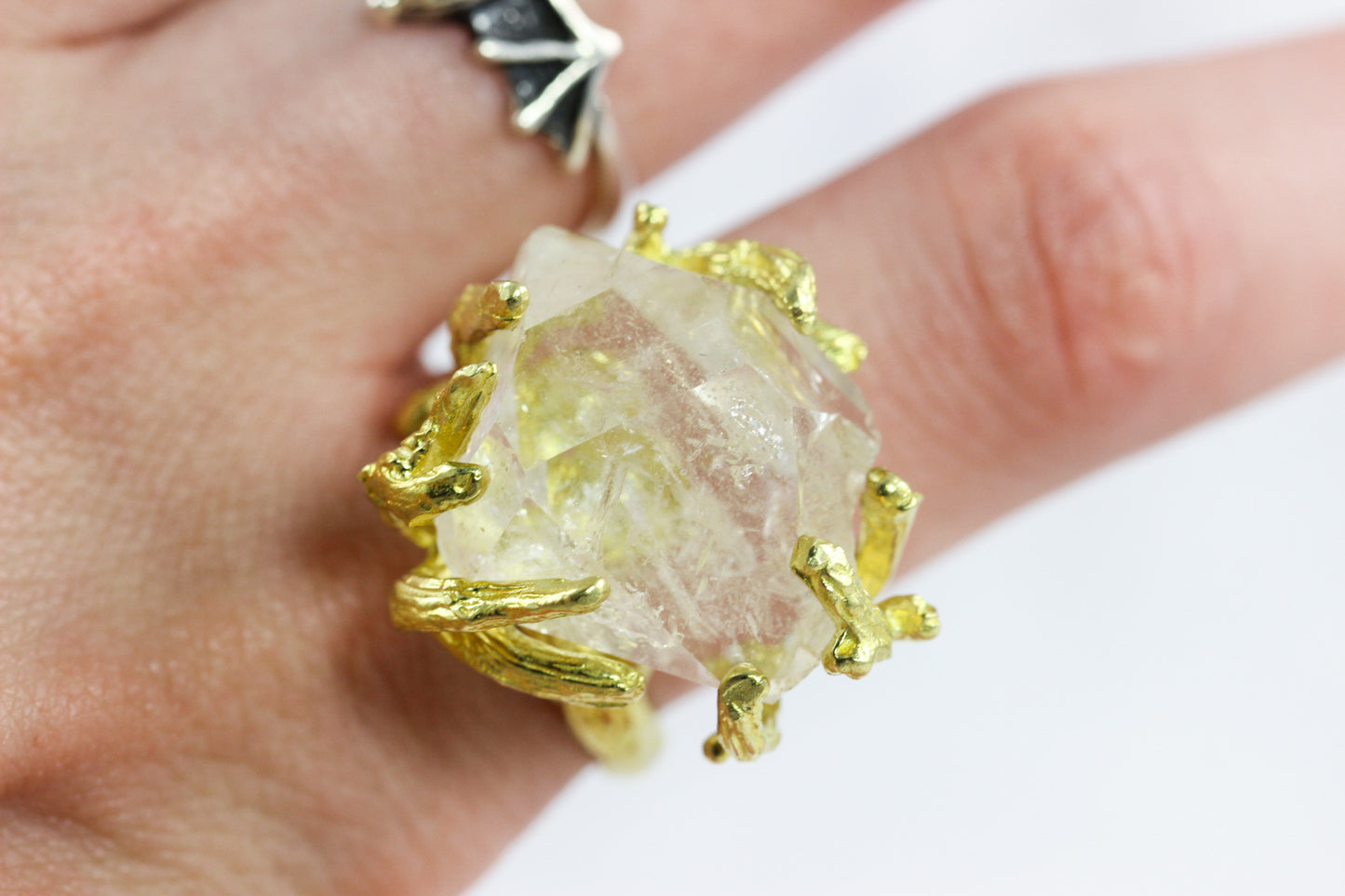 Herkimer Diamond Large Branch Ring