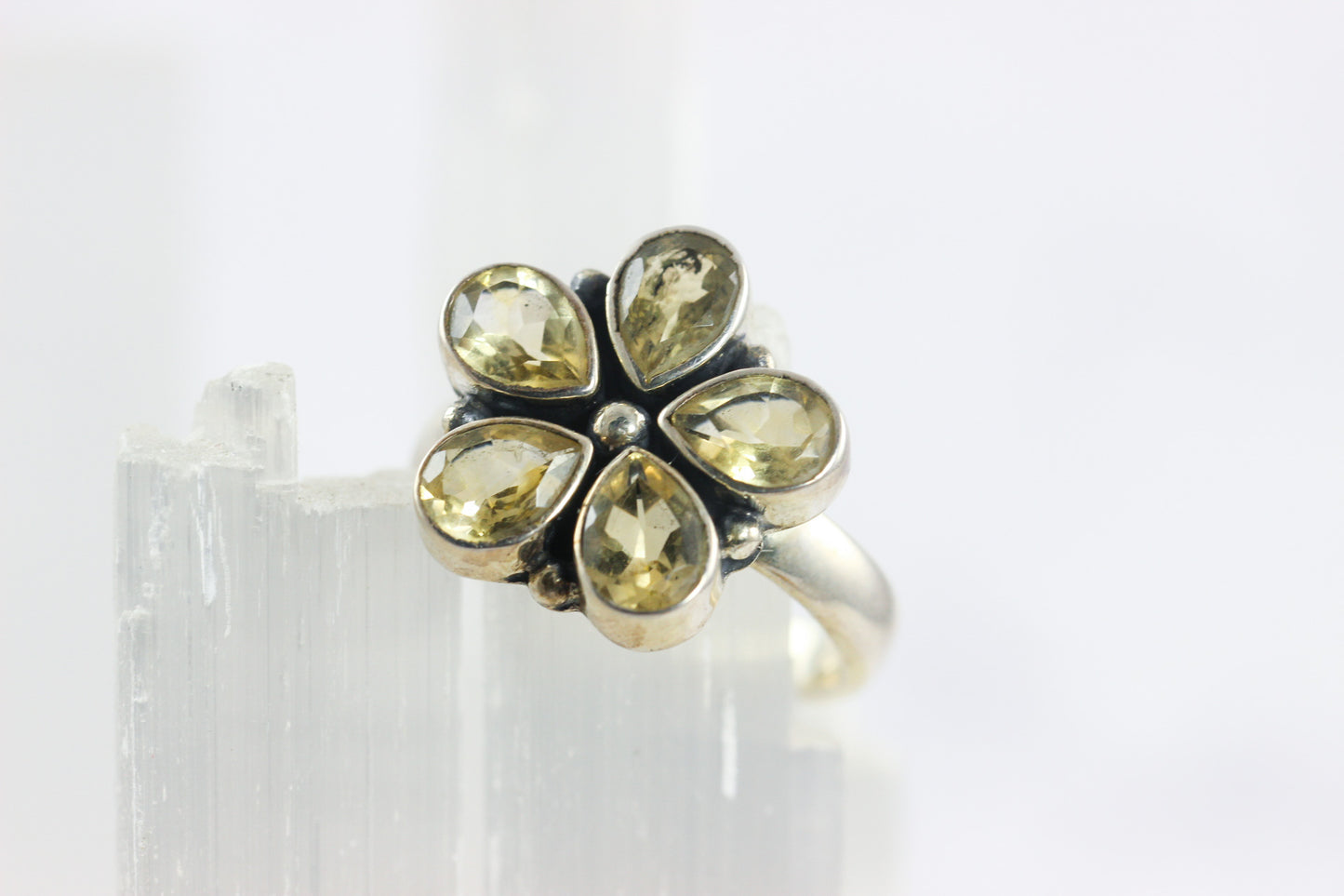 Citrine Flower Ring
