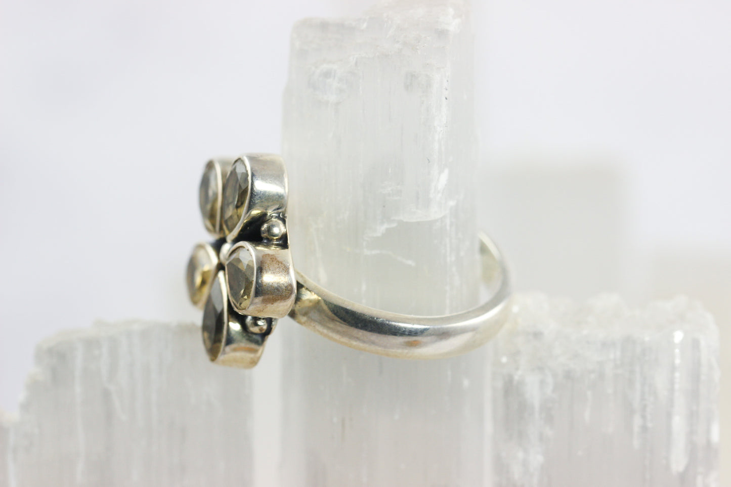 Citrine Flower Ring