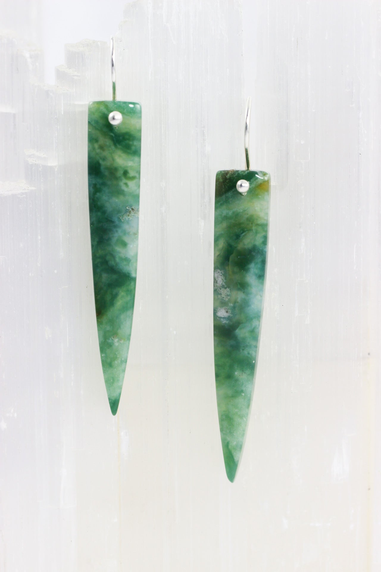 Mountain Jade Spike Earrings