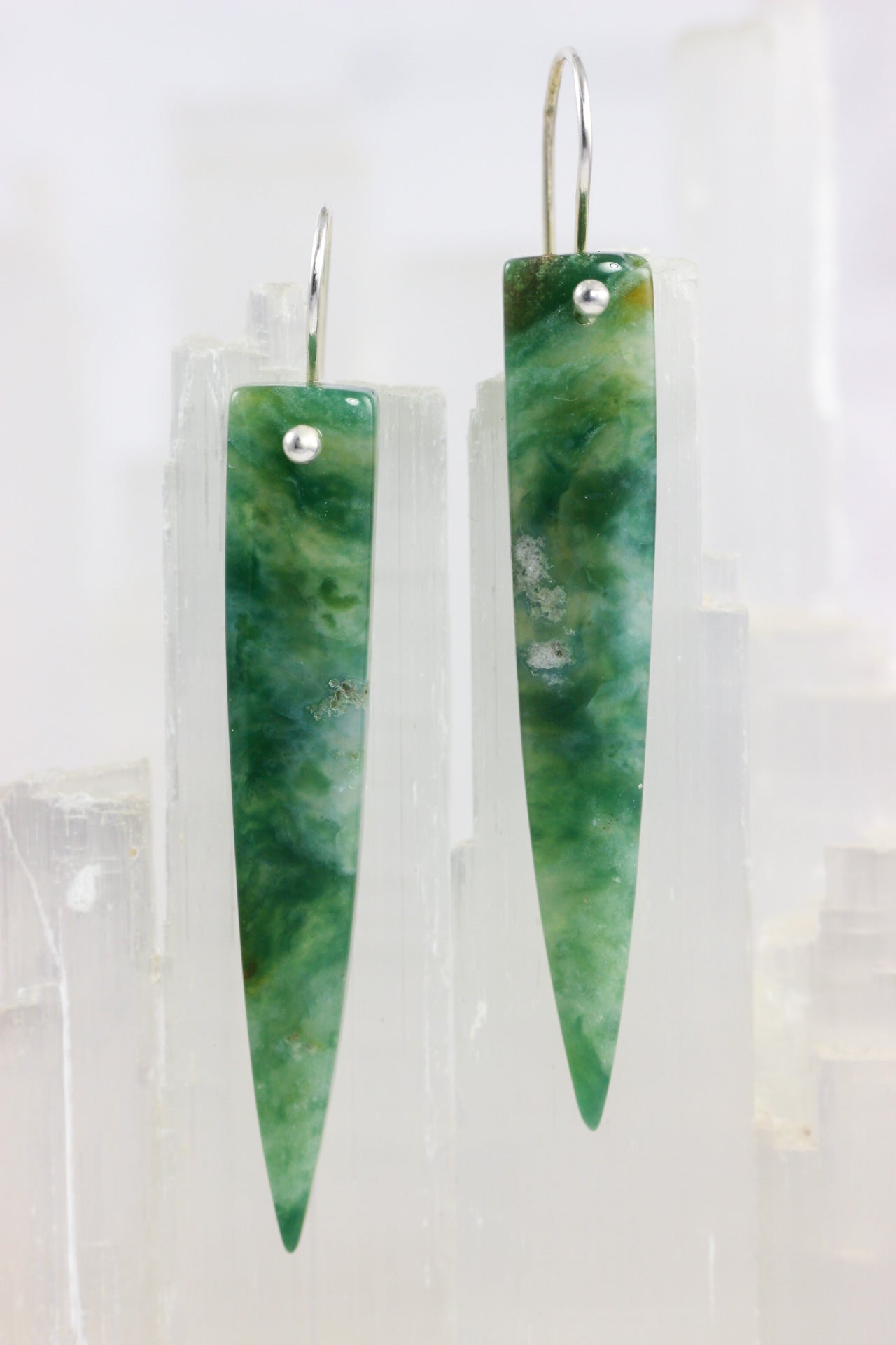 Mountain Jade Spike Earrings