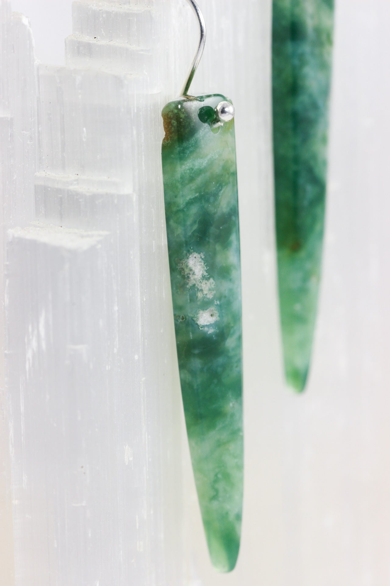 Mountain Jade Spike Earrings