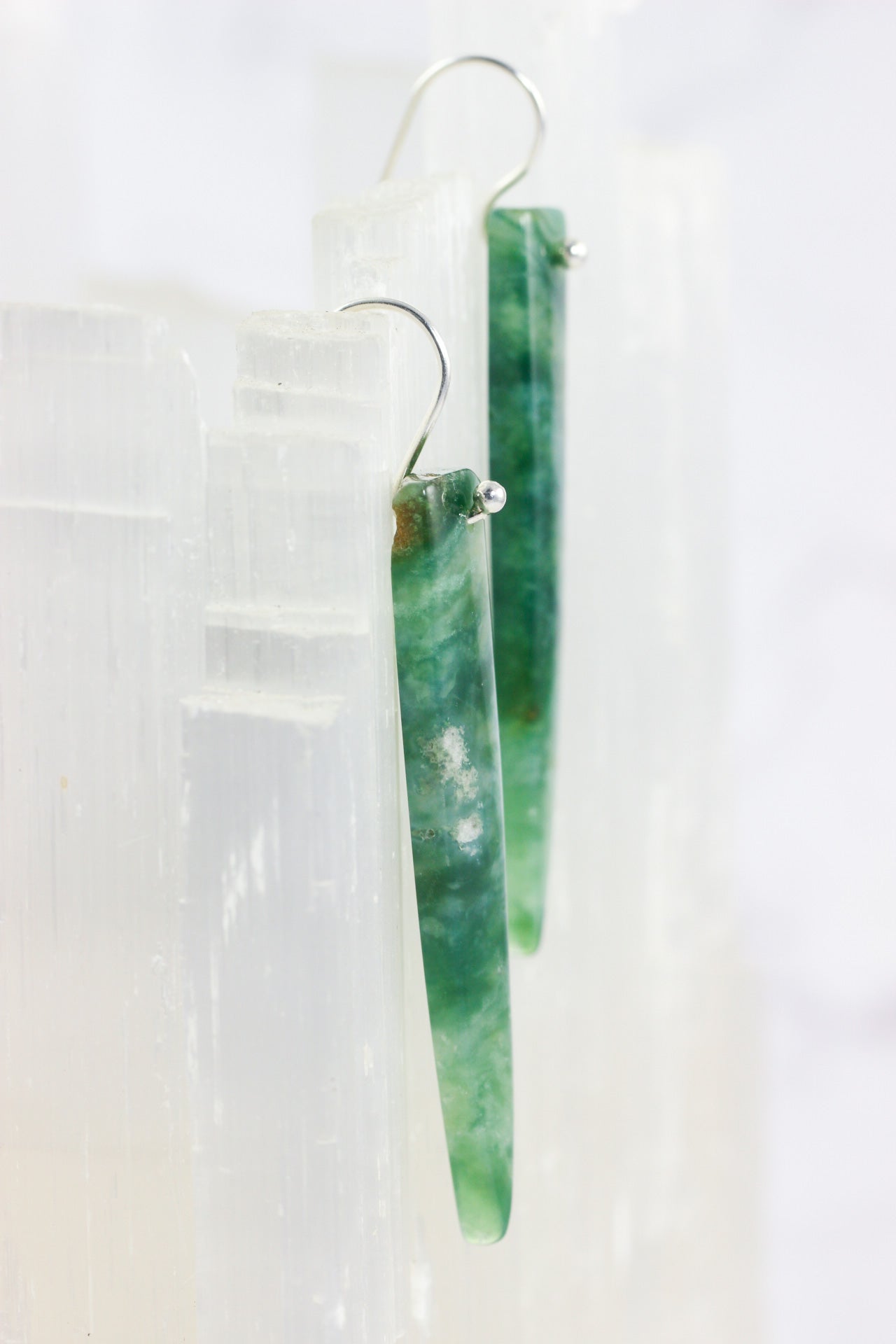 Mountain Jade Spike Earrings