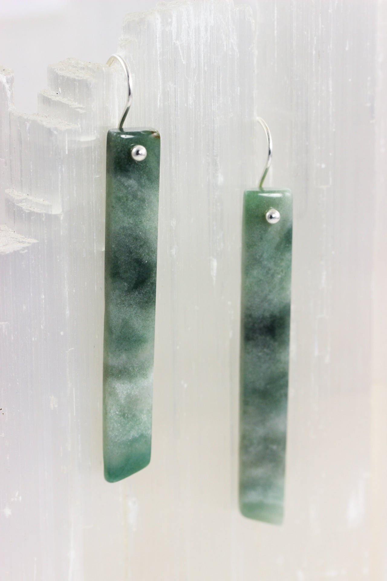 Mountain Jade Stick Earrings