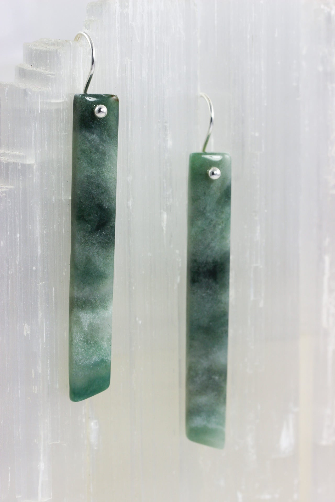 Mountain Jade Stick Earrings