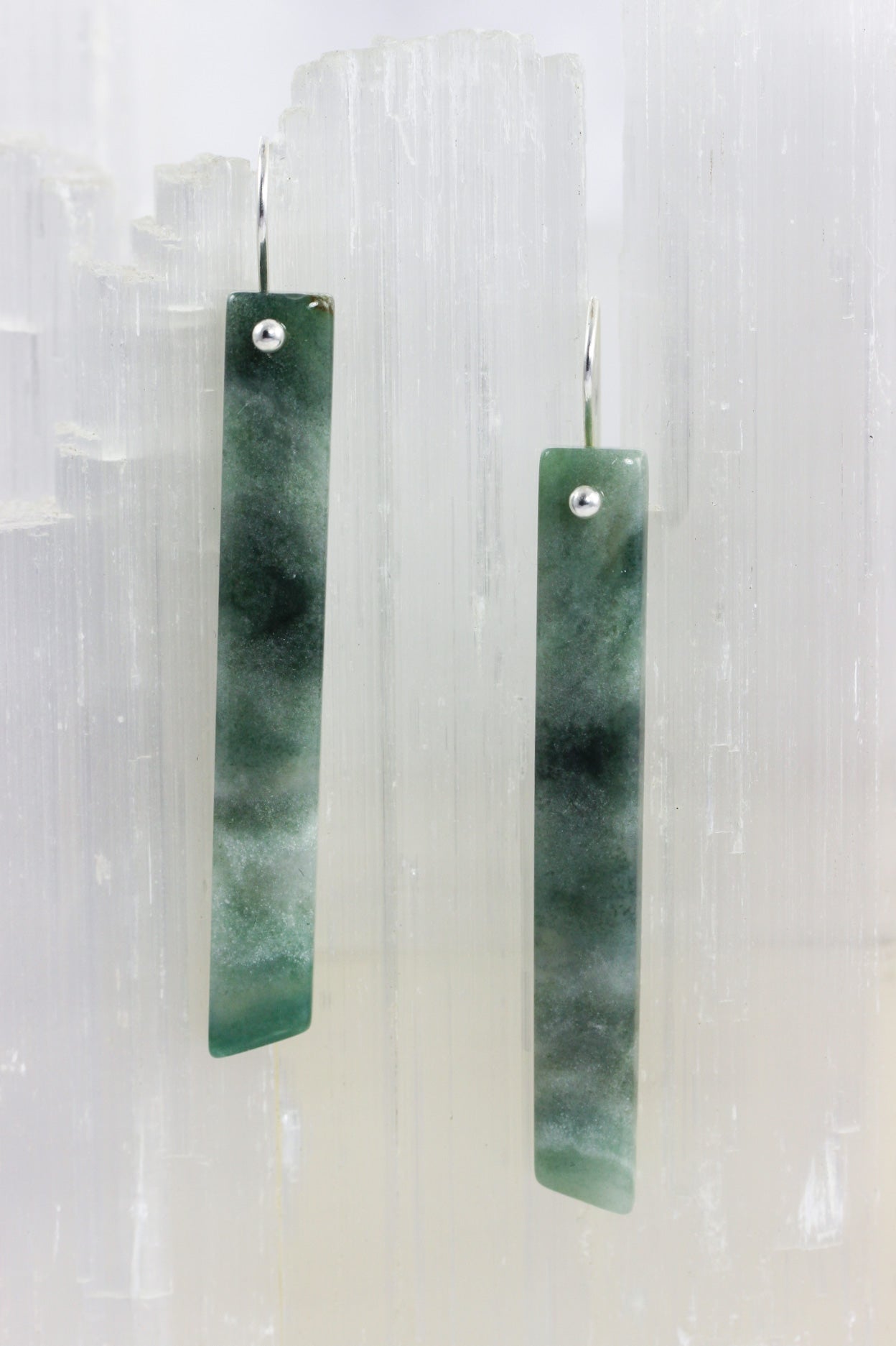 Mountain Jade Stick Earrings