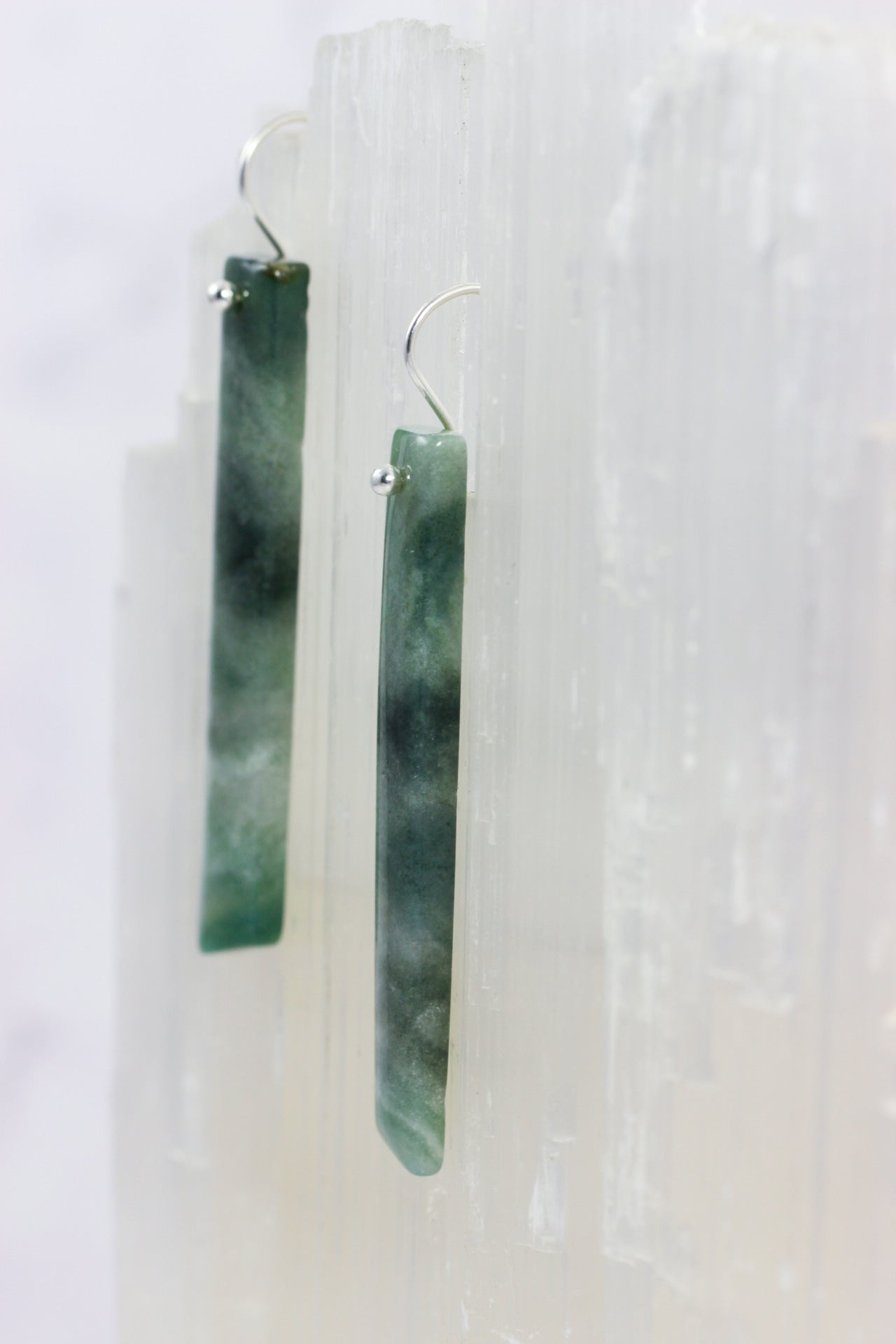 Mountain Jade Stick Earrings
