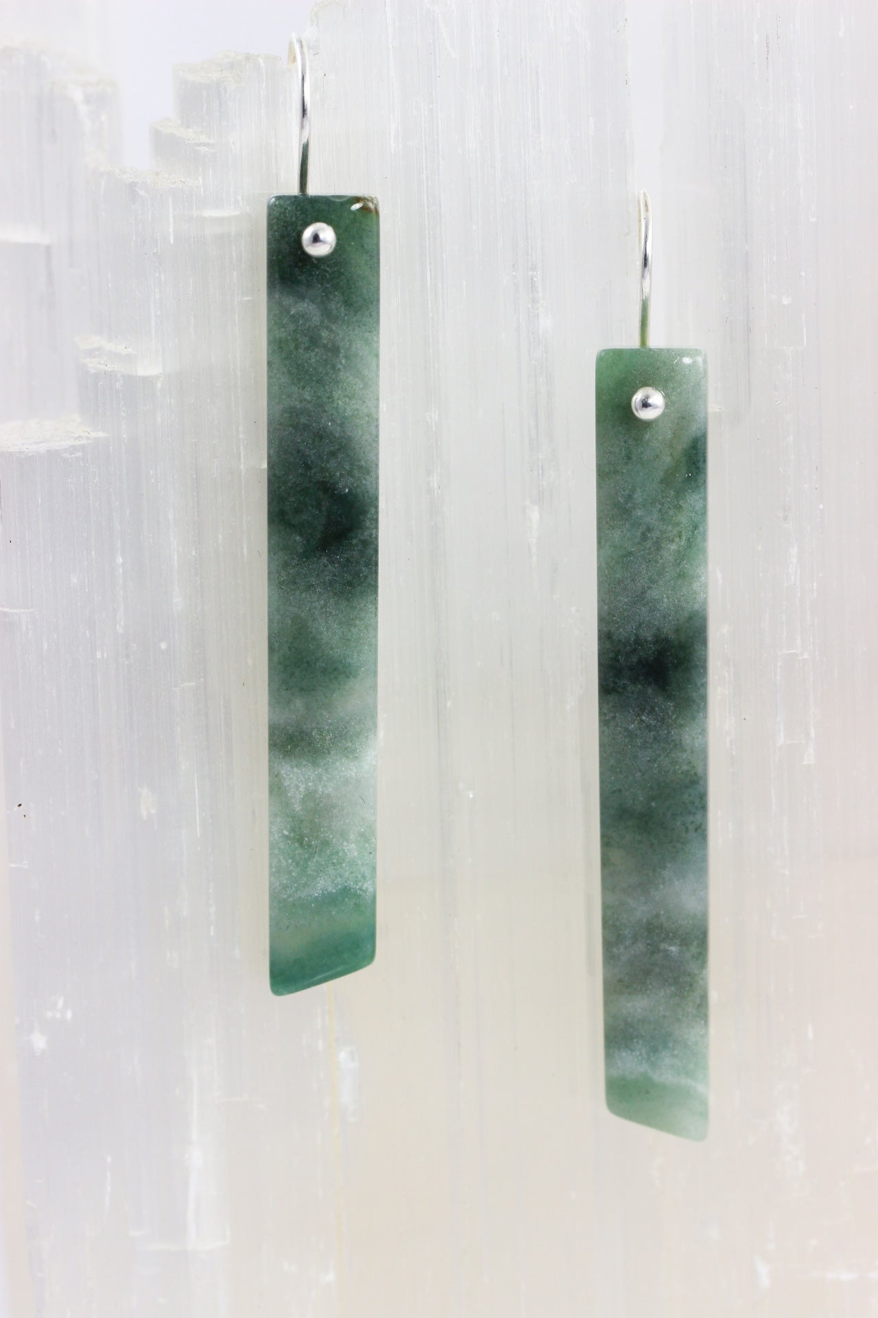 Mountain Jade Stick Earrings