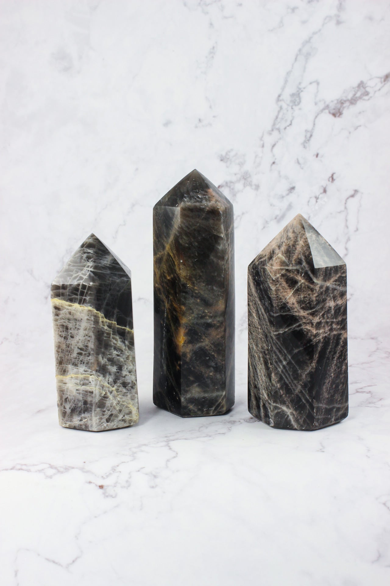 Black Moonstone Points