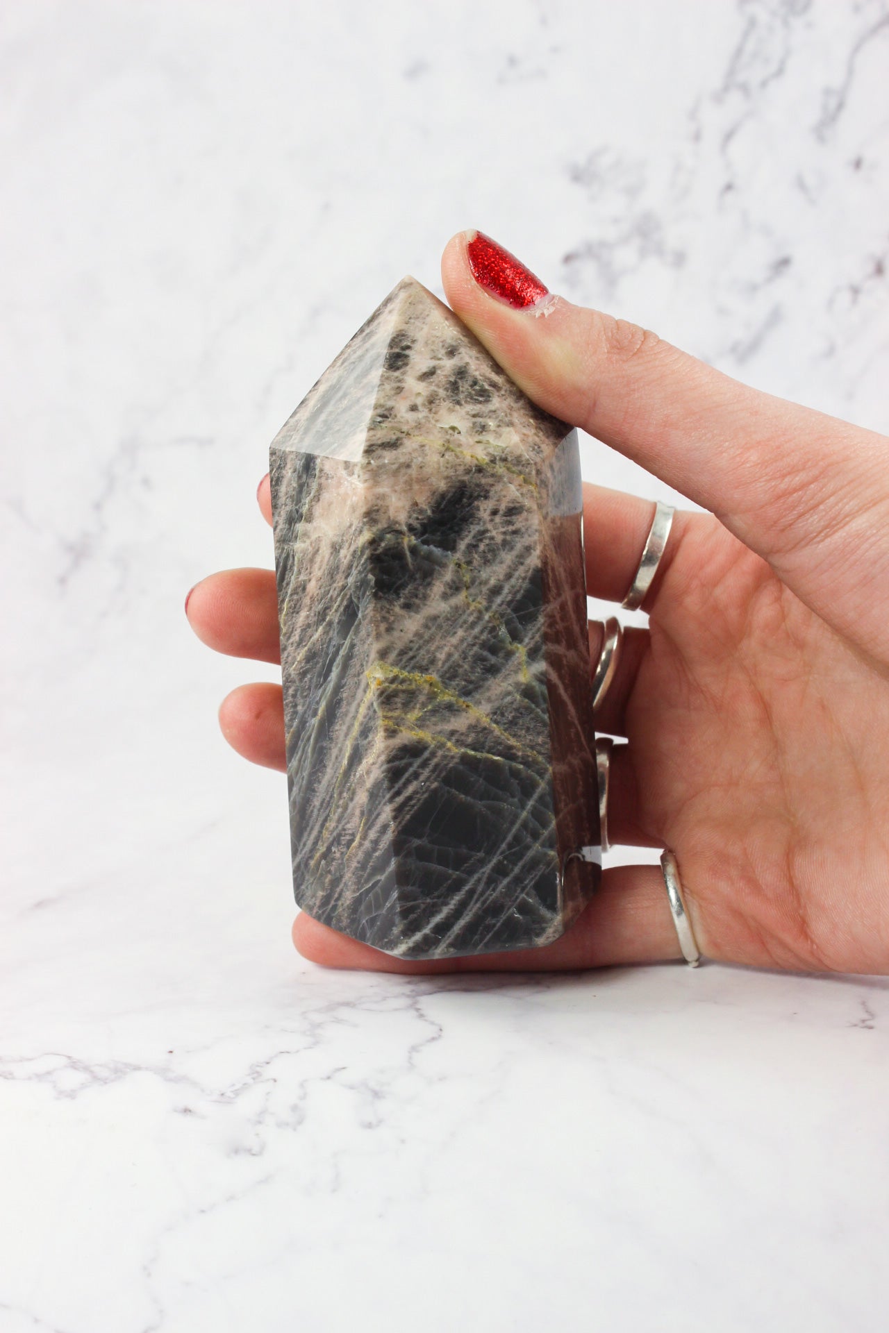 Black Moonstone Points