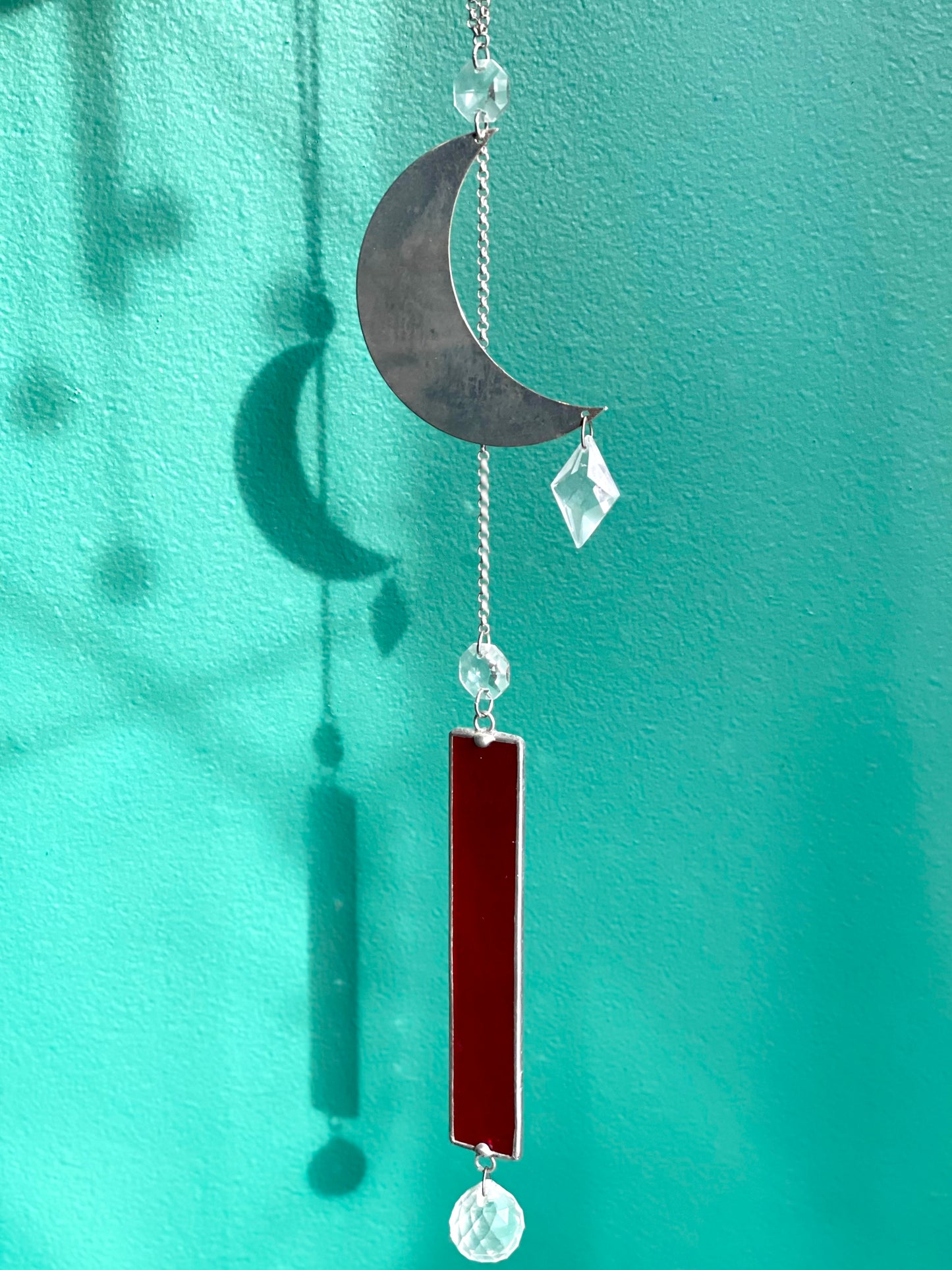 Red Stained Glass Sun Catcher