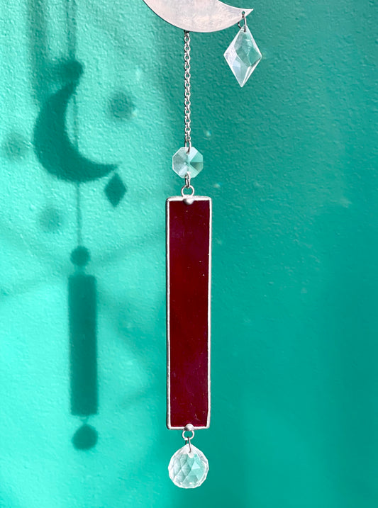 Red Stained Glass Sun Catcher