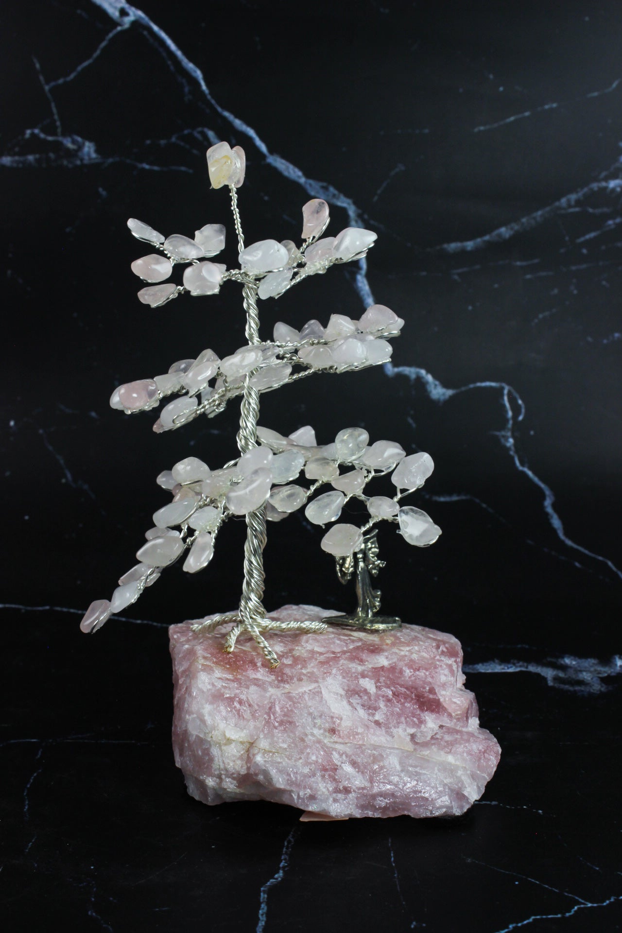 Rose Quartz Gem Tree with Angel