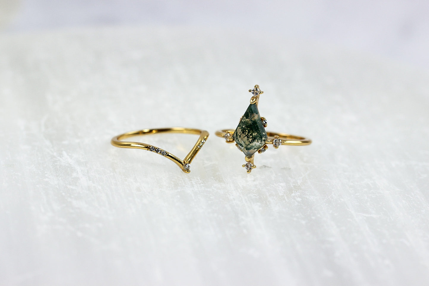 Moss Agate Stacking Ring