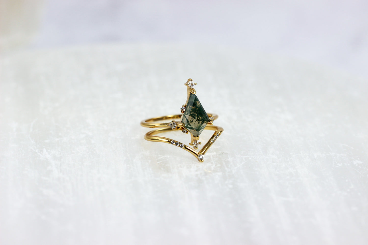Moss Agate Stacking Ring
