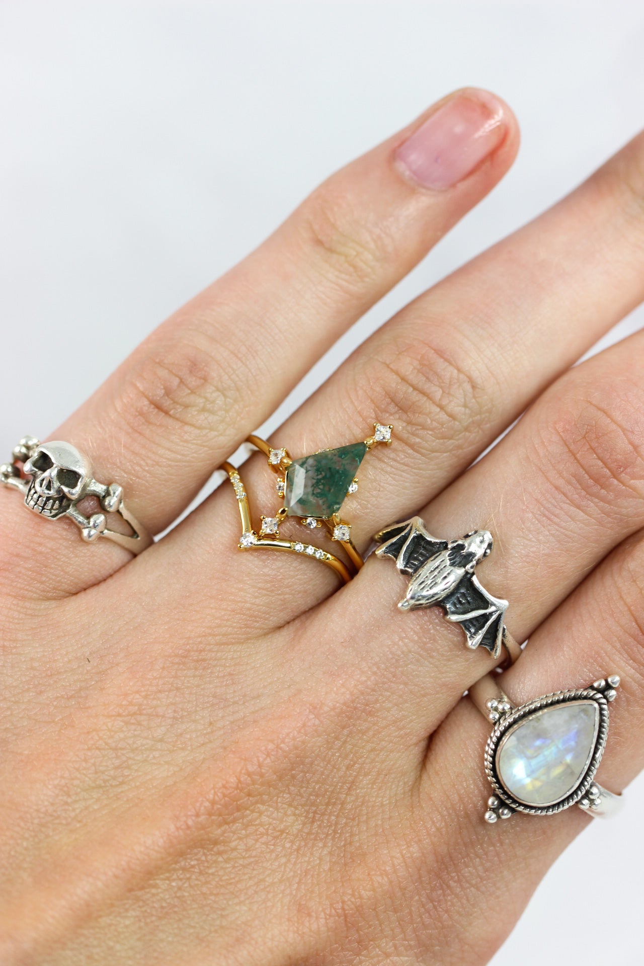 Moss Agate Stacking Ring