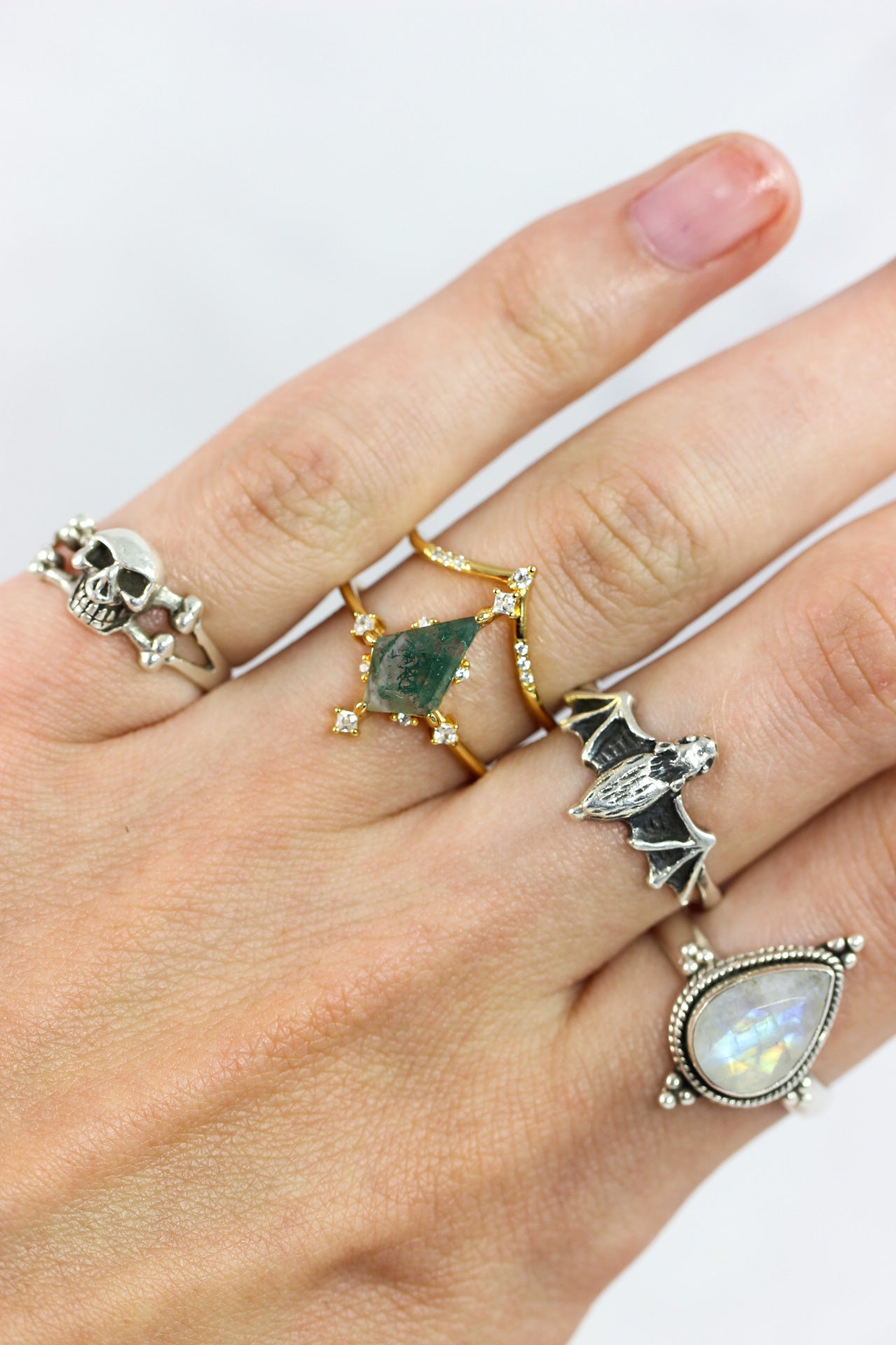 Moss Agate Stacking Ring
